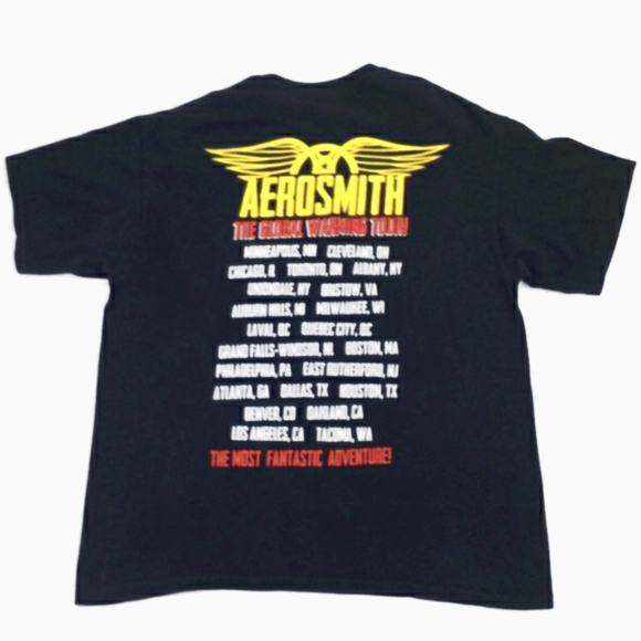 Aerosmith 2012 Global Warming Tour 2-Side Print Black Concert T-Shirt Unisex XL - Picture 10 of 12